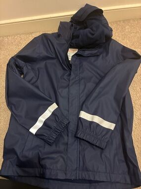 Cat and jack Navy Rain Jacket with Reflective Sleeve Stripes